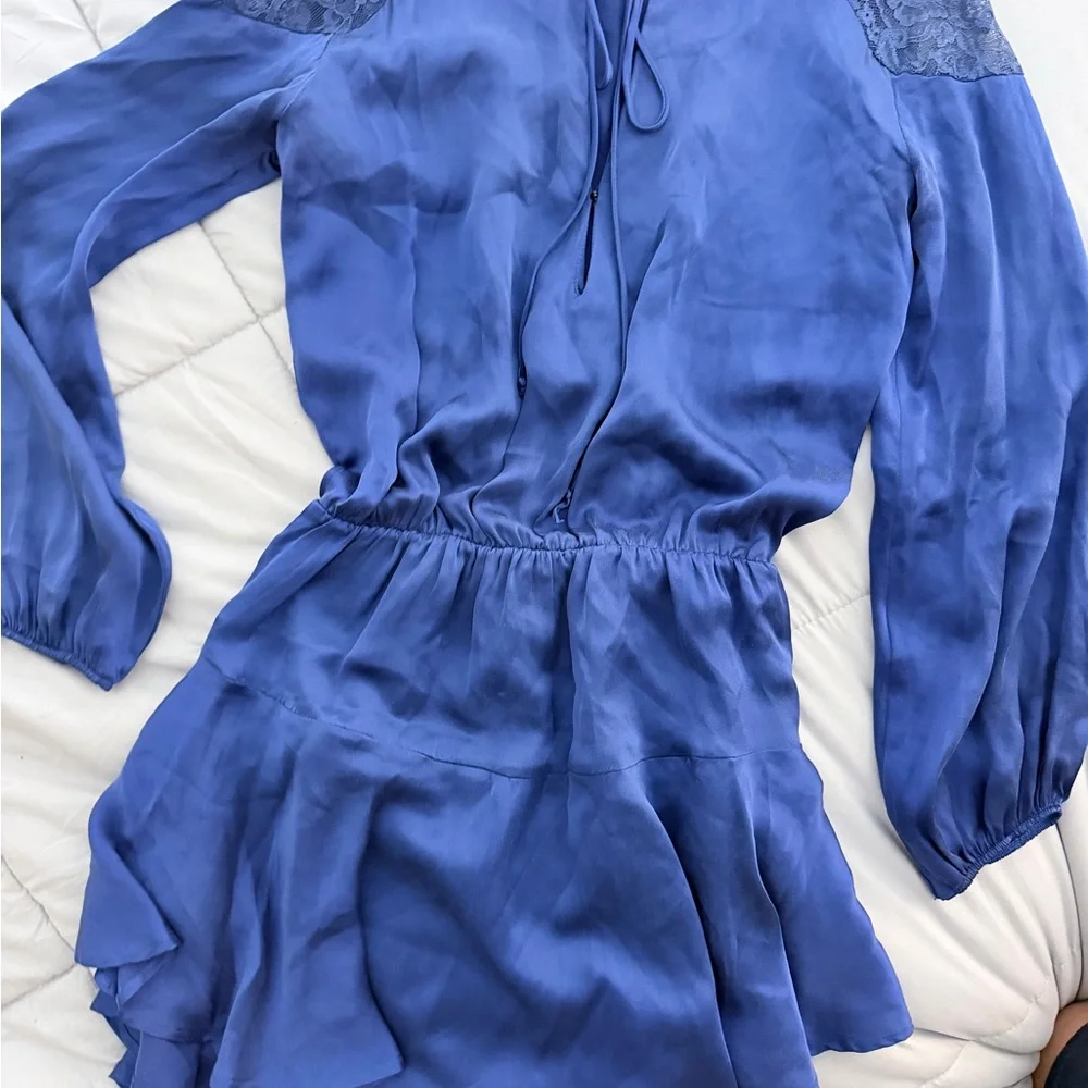 Royal Blue KARINA GRIMALDI ARIANA SILK MINI DRESS - Picture 4 of 6